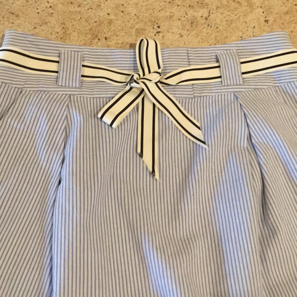 SOLD Anthropolo edme & esylite “Sound Mooring”seersucker stripe blue white skirt - Picture 3 of 7